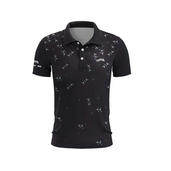 Golf Random Pattern Men's Summer Golf T-Shirt Top Quick Dry Golf Club Button Up T-Shirt Polo Shirt y2k Clothing Lapel Hot Sale - Image 2