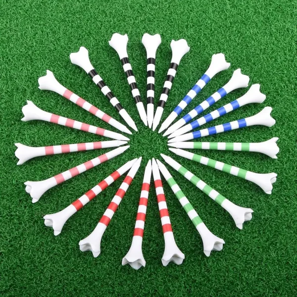20Pcs Plastic 70/83mm Golf Tee Set with Stripe Durable Golf Ball Holder Plastic Stripes Golf Practice Tees Golf Training - Image 3