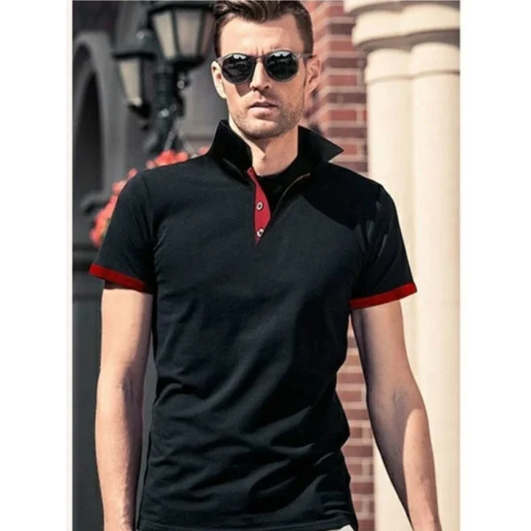Men Polo Men Shirt Short Sleeve Polo Shirt Contrast Color Polo New Clothing Summer Streetwear Casual Fashion Men tops - Image 2